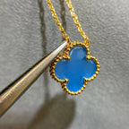 ¡®Star¡¯CLOVER 15MM BLUE AGATE NECKLACE