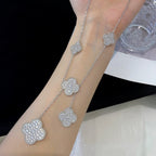 ¡®Star¡¯CLOVER 5 MOTIFS SILVER DIAMONDS NECKLACE
