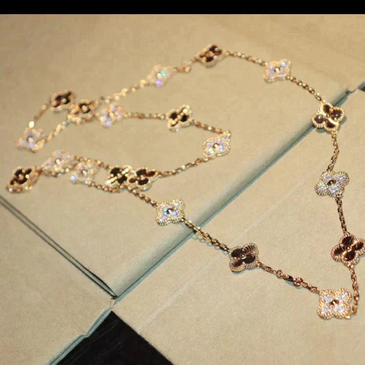 ¡®Star¡¯CLOVER 20 MOTIFS LASER DIAMOND NECKLACE