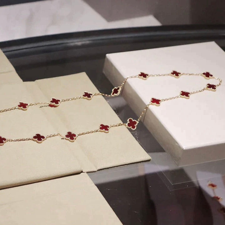 ¡®Star¡¯CLOVER 20 MOTIFS CARNELIAN NECKLACE