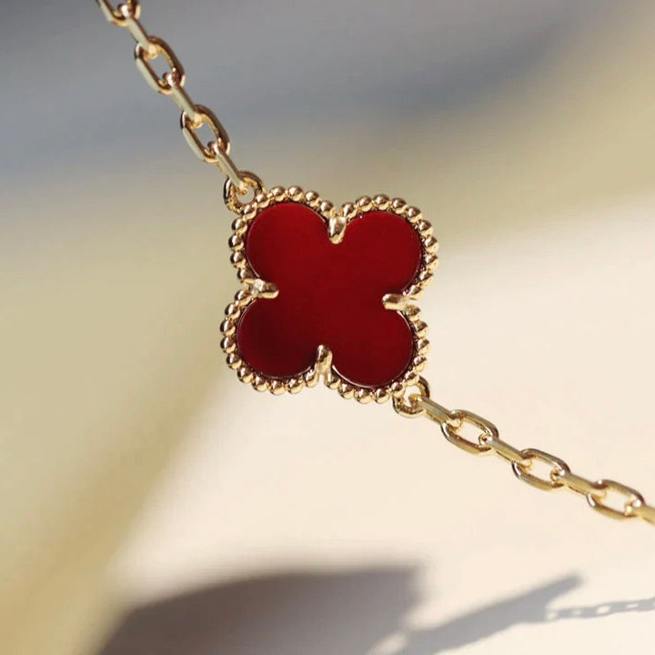 ¡®Star¡¯CLOVER 20 MOTIFS CARNELIAN NECKLACE
