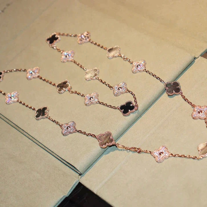 ¡®Star¡¯CLOVER 20 MOTIFS DARK MOP DIAMOND  NECKLACE