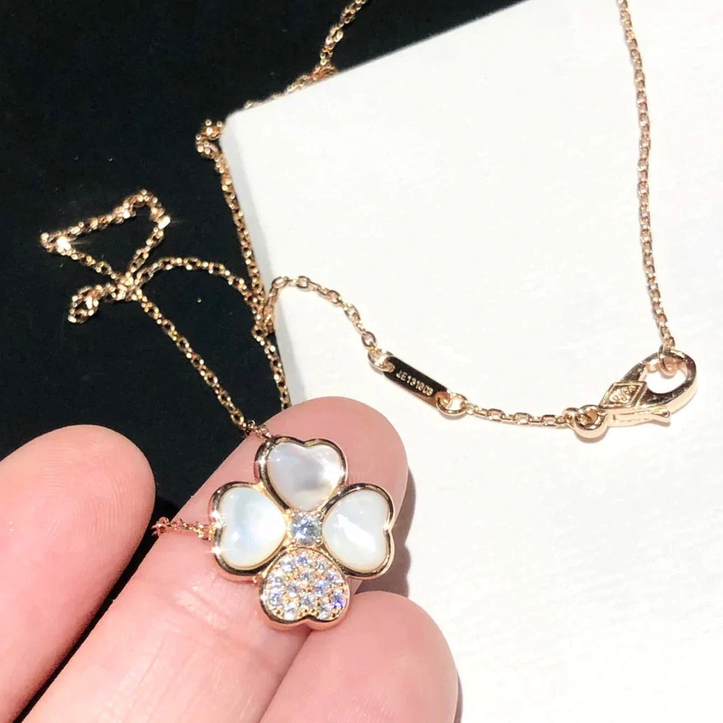 ¡®Star¡¯CLOVER MOP DIAMOND ROSE GOLD NECKLACE