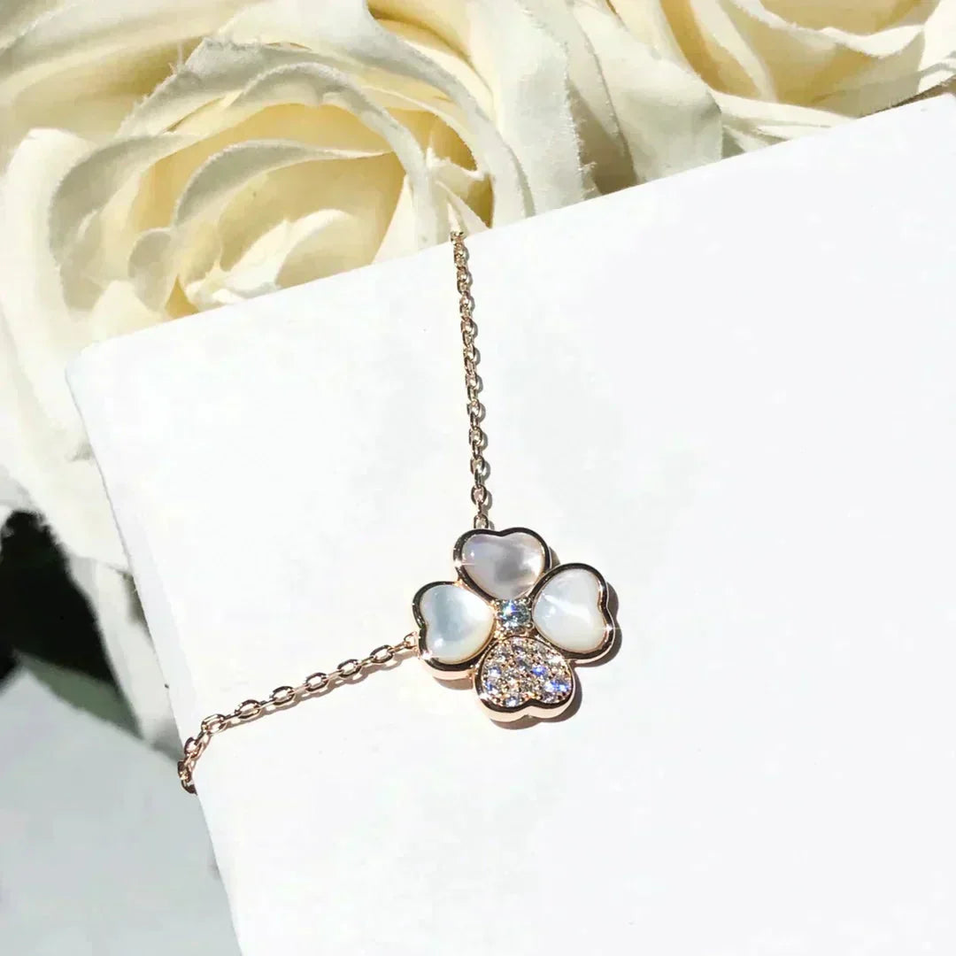 ¡®Star¡¯CLOVER MOP DIAMOND ROSE GOLD NECKLACE