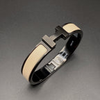¡®Star¡¯H BRACELET 12MM BLACK BEIGE CERAMIC