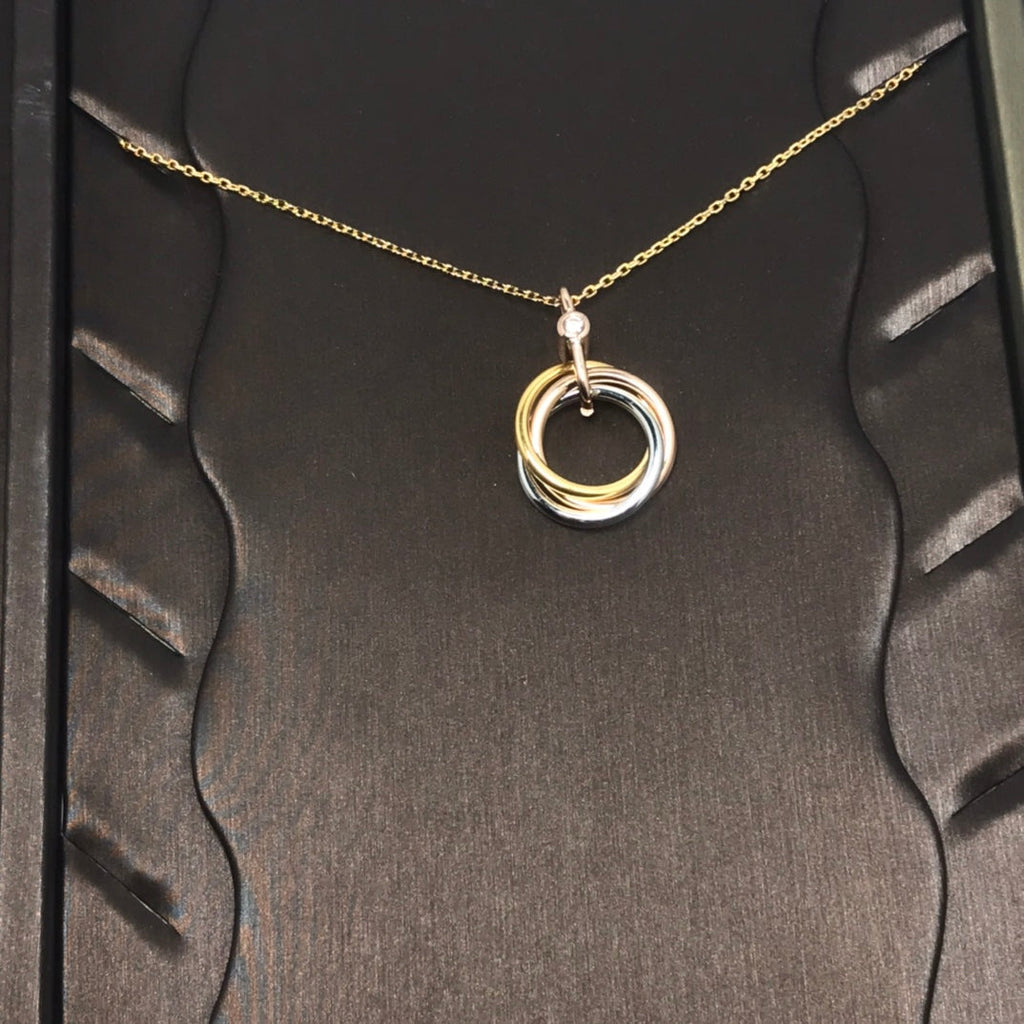 ¡®Star¡¯TRINITY SILVER GOLD PINK GOLD NECKLACE
