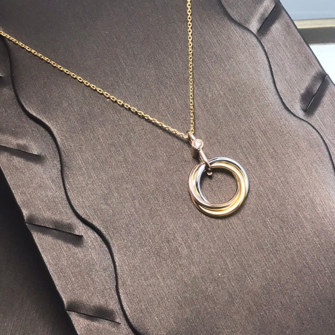 ¡®Star¡¯TRINITY SILVER GOLD PINK GOLD NECKLACE