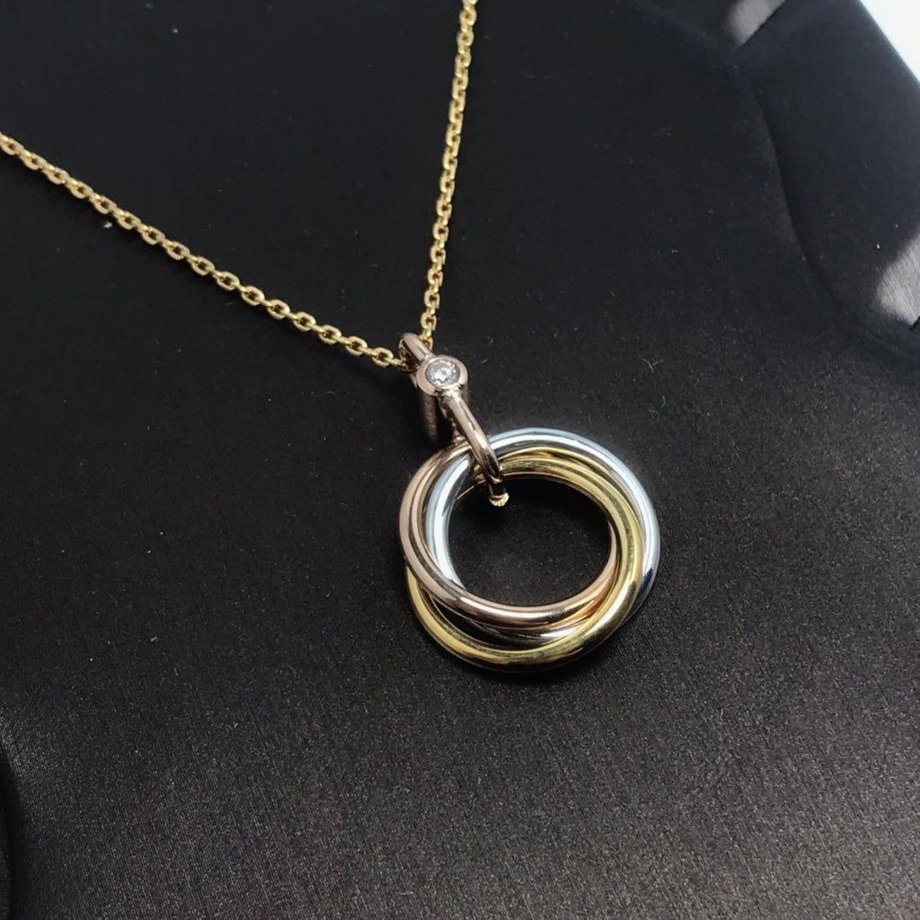 ¡®Star¡¯TRINITY SILVER GOLD PINK GOLD NECKLACE