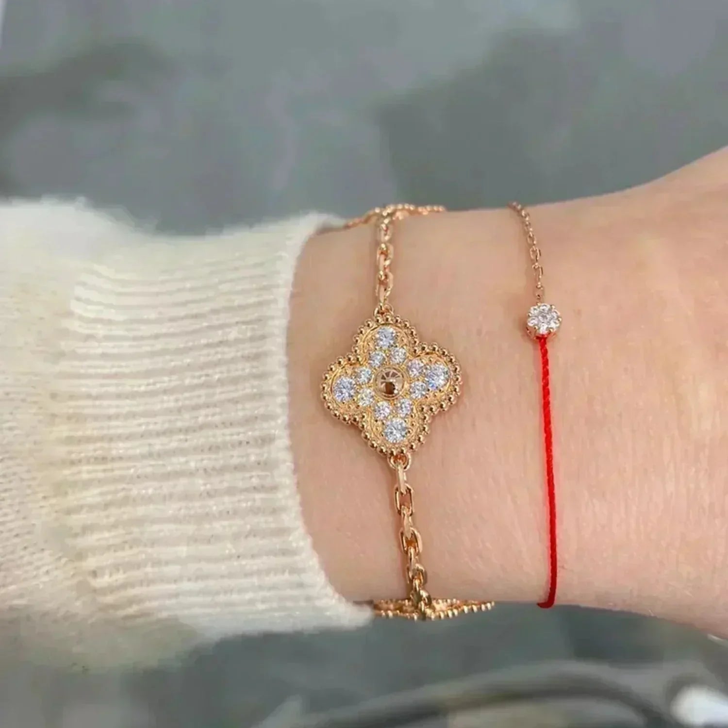 [Star] New  CLOVER 5 MOTIF FULL DIAMOND BRACELET COLLECTION