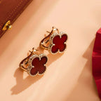 ¡®Star¡¯CLOVER MEDIUM 1 MOTIFS CARNELIAN  EARRINGS