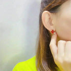 ¡®Star¡¯CLOVER MEDIUM 1 MOTIFS CARNELIAN  EARRINGS