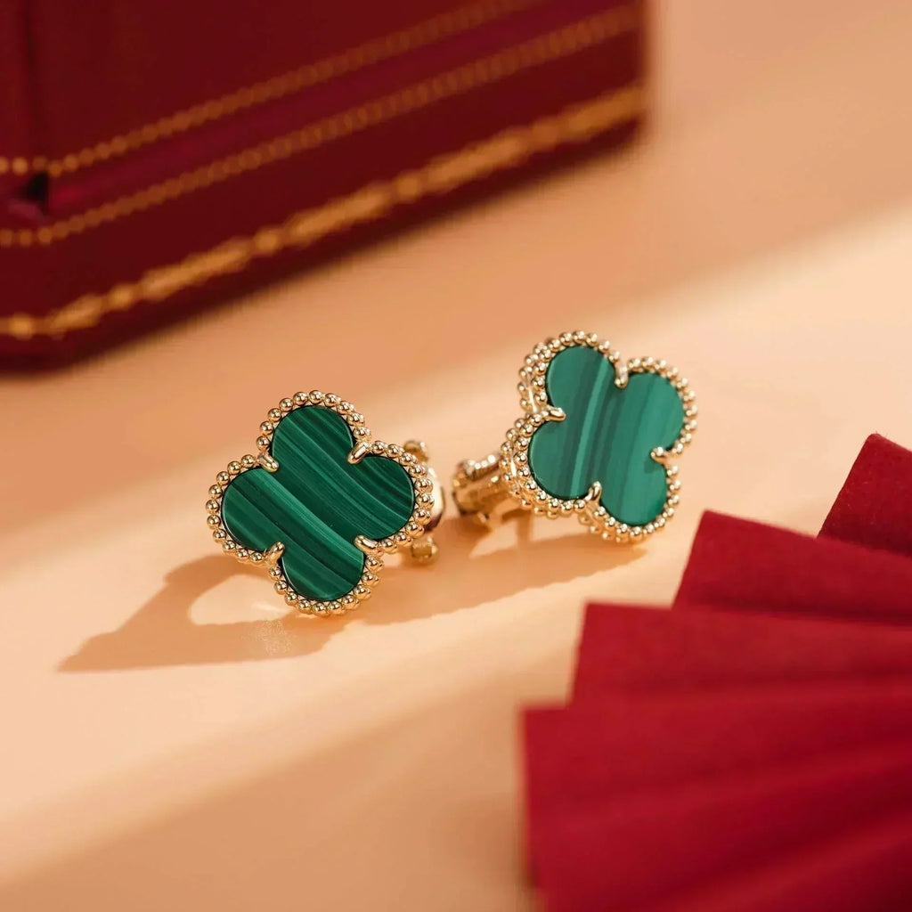 ¡®Star¡¯CLOVER MEDIUM 1 MOTIFS MALACHITE  EARRINGS