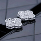 ¡®Star¡¯CLOVER 1 MOTIFS DIAMOND STUD EARRINGS SILVER