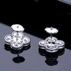 ¡®Star¡¯CLOVER 1 MOTIFS DIAMOND STUD EARRINGS SILVER