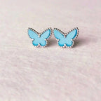 ¡®Star¡¯BUTTERFLY TURQUOISE EARRINGS SILVER