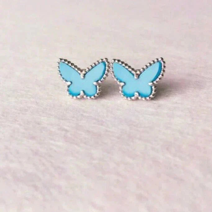 ¡®Star¡¯BUTTERFLY TURQUOISE EARRINGS SILVER