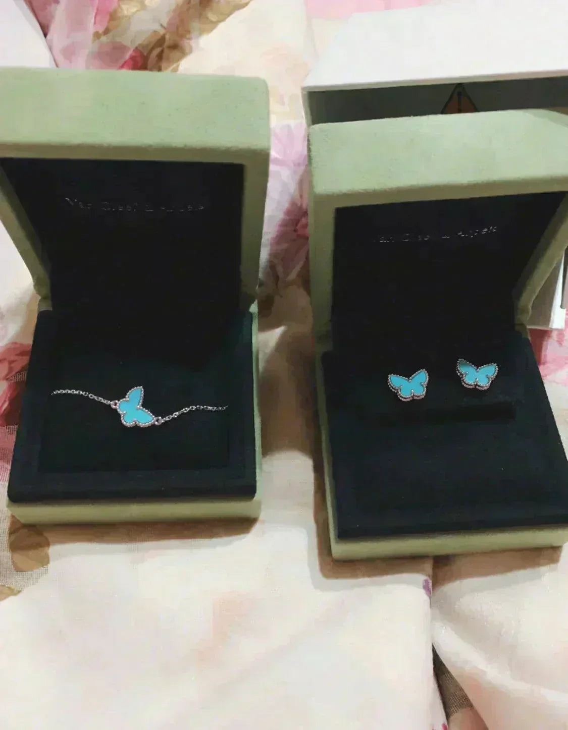 ¡®Star¡¯BUTTERFLY TURQUOISE EARRINGS SILVER