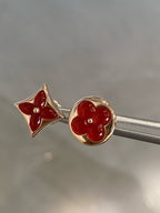 ¡®Star¡¯STAR AND SUN PINK GOLD CARNELIAN STUD EARRINGS