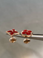 ¡®Star¡¯STAR AND SUN PINK GOLD CARNELIAN STUD EARRINGS