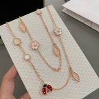 ¡®Star¡¯LUCKY SPRING 15 MOTIFS ROSE GOLD NECKLACE