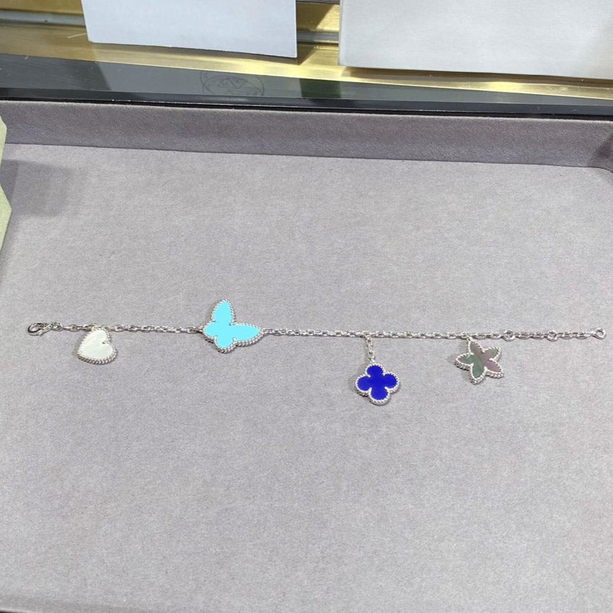 ¡®Star¡¯LUCKY SPRING SILVER BRACELET 4 MOTIF