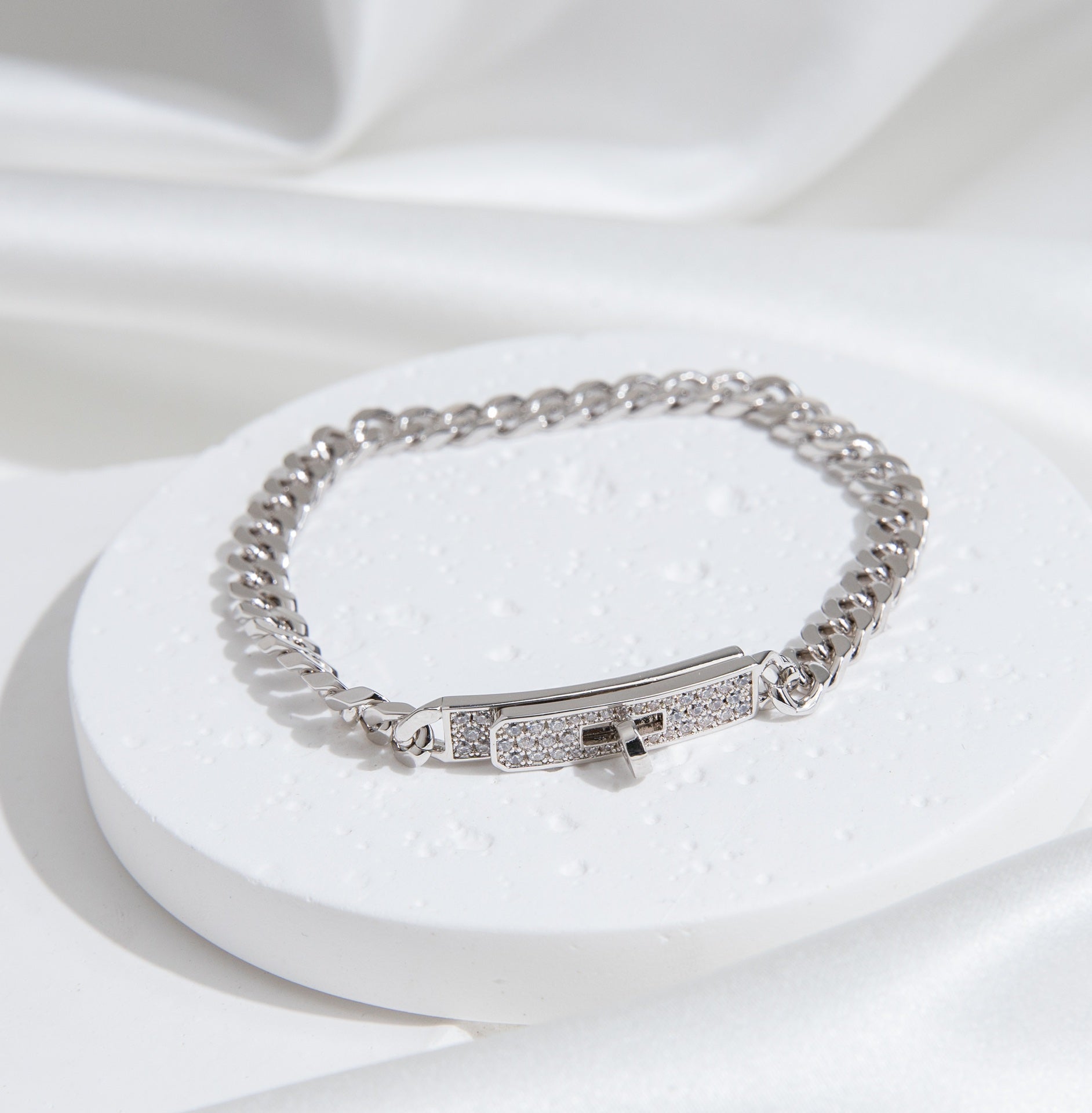 ¡®Star¡¯KELLY CHAIN SILVER DIAMOND BRACELET