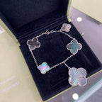 ¡®Star¡¯CLOVER 5 MOTIFS SIVLER DARK MOP BRACELET