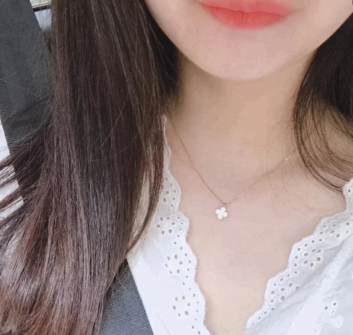 ¡®Star¡¯CLOVER MINI 9.5MM WHITE MOTHER-OF-PEARL NECKLACE