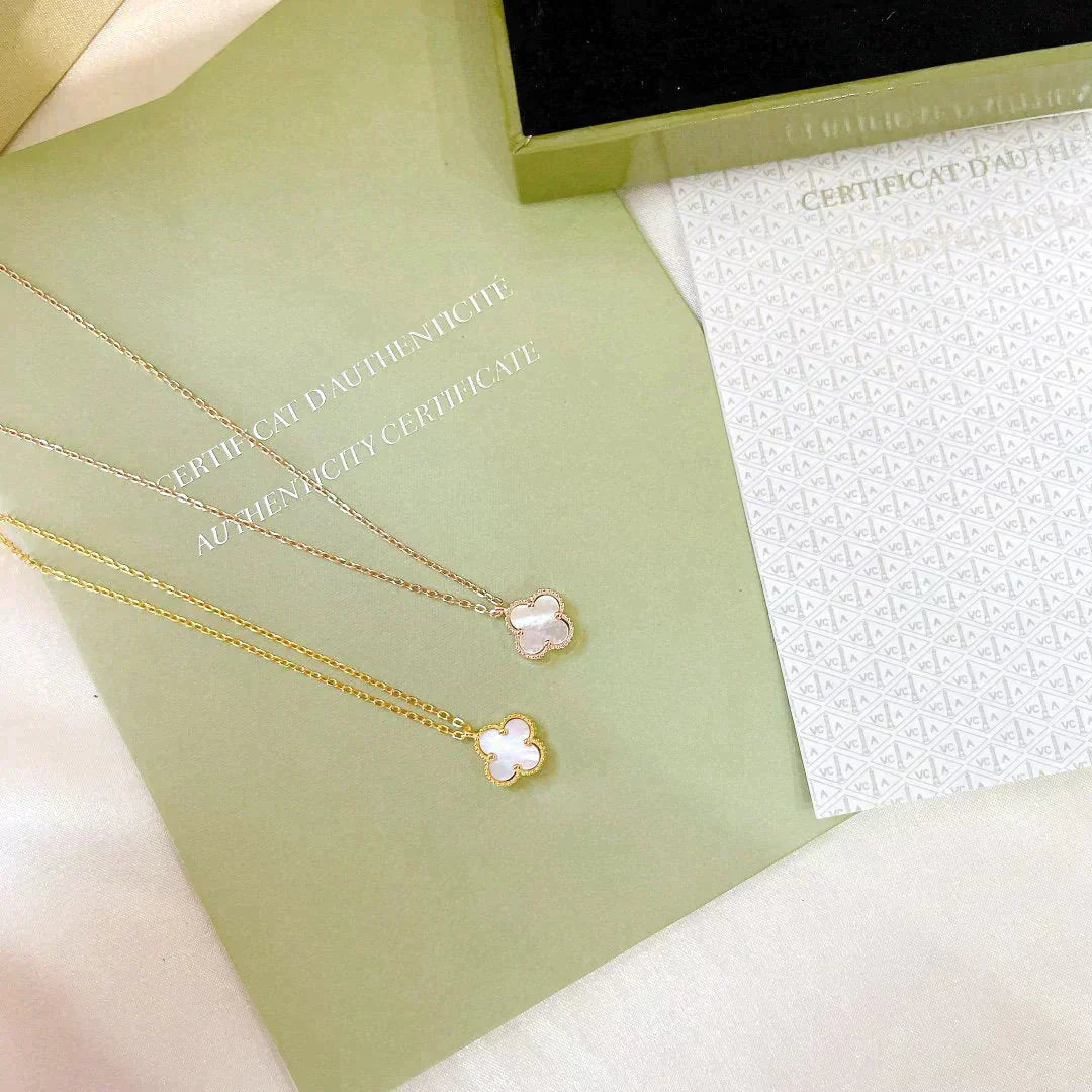 ¡®Star¡¯CLOVER MINI 9.5MM WHITE MOTHER-OF-PEARL NECKLACE