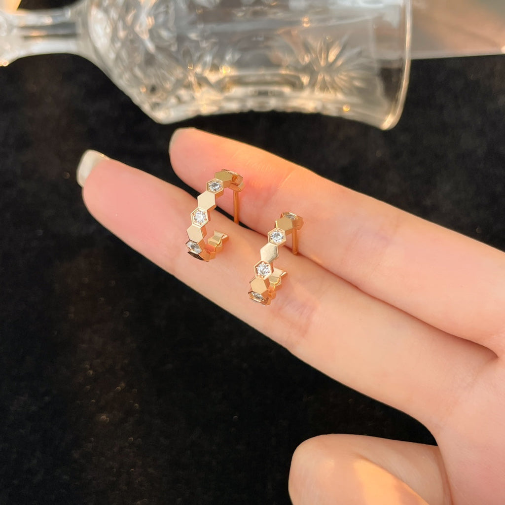¡®Star¡¯BEE LOVE DIAMOND HOOP EARRINGS