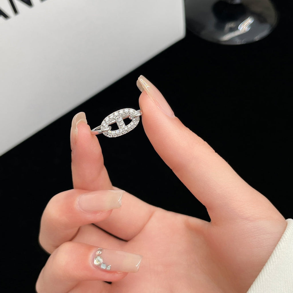 ¡®Star¡¯RONDE SMALL SILVER DIAMOND RING