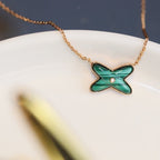 ¡®Star¡¯JEUX MALACHITE 1 DIAMOND PINK GOLD NECKLACE