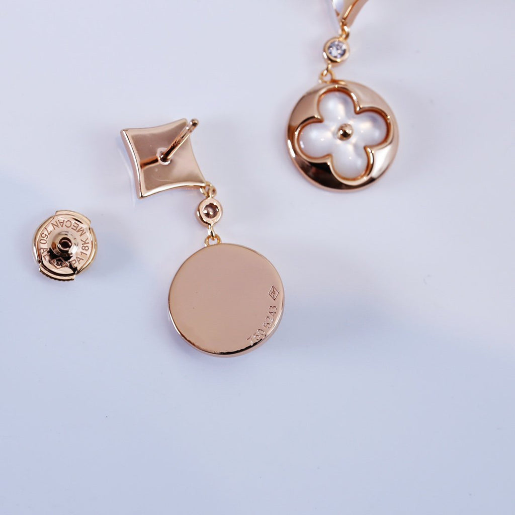 ¡®Star¡¯STAR AND SUN PINK GOLD MOP DROP EARRINGS