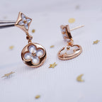 ¡®Star¡¯STAR AND SUN PINK GOLD MOP DROP EARRINGS