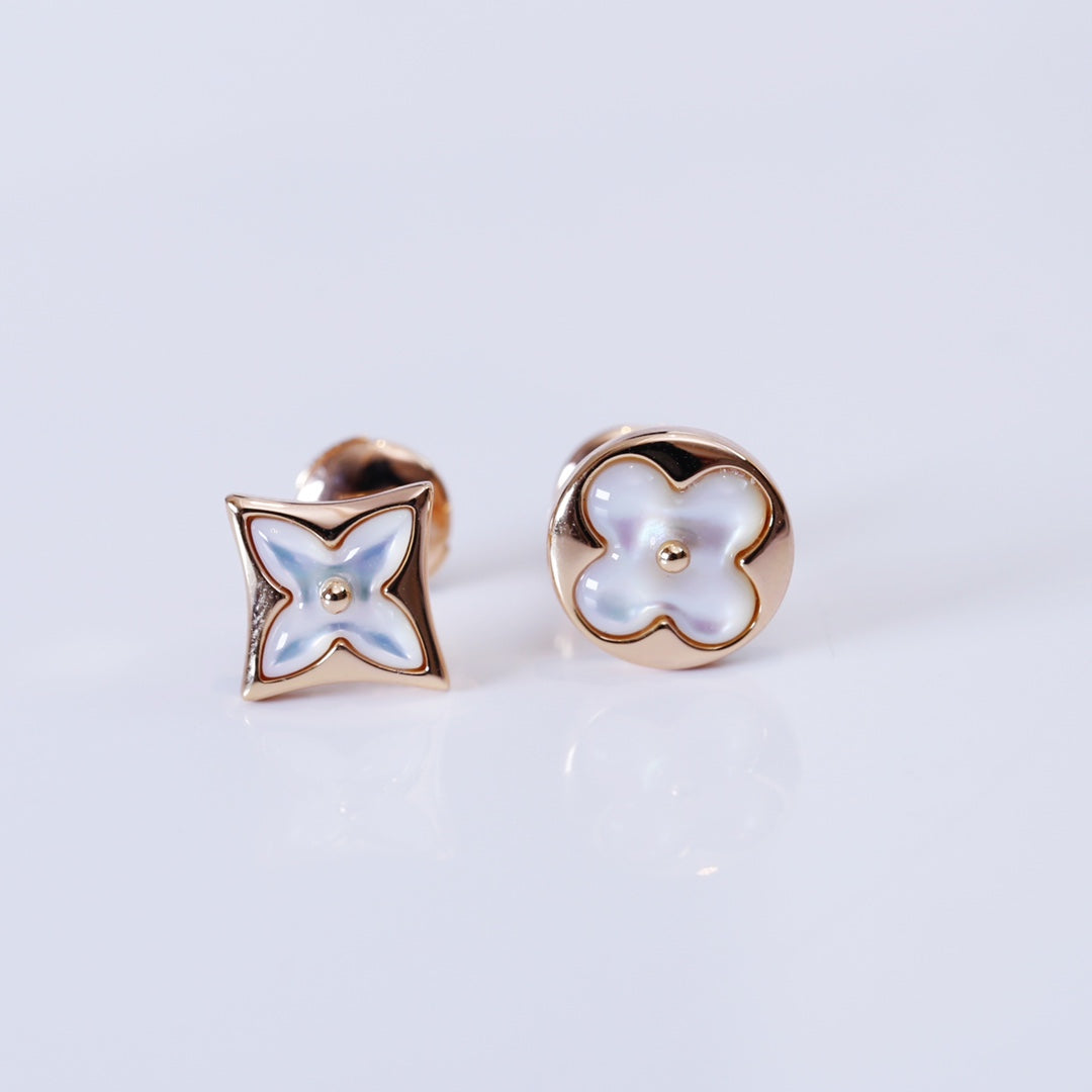 ¡®Star¡¯STAR AND SUN PINK GOLD MOP STUD EARRINGS