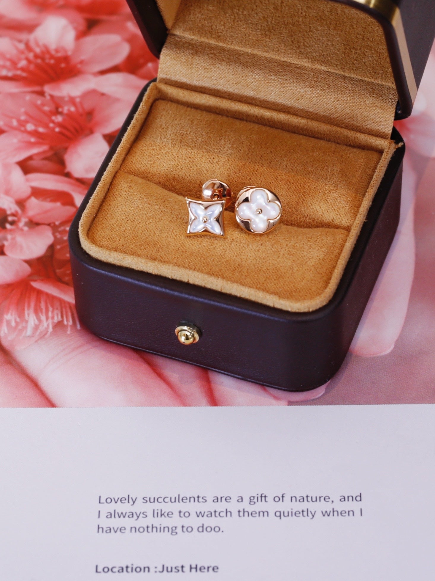 ¡®Star¡¯STAR AND SUN PINK GOLD MOP STUD EARRINGS