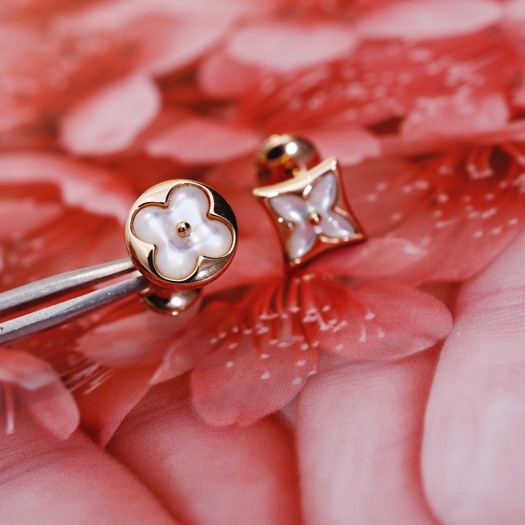 ¡®Star¡¯STAR AND SUN PINK GOLD MOP STUD EARRINGS