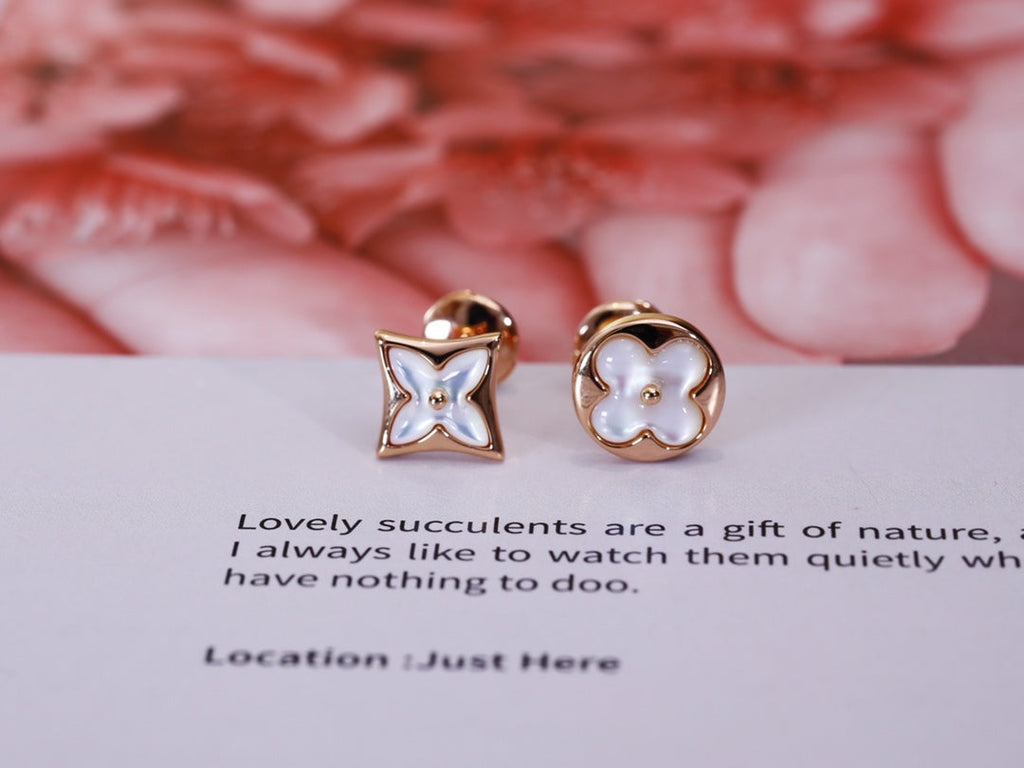 ¡®Star¡¯STAR AND SUN PINK GOLD MOP STUD EARRINGS