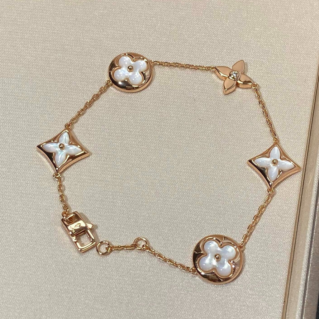 ¡®Star¡¯STAR AND SUN 5 MOTIF MOP PINK GOLD BRACELET