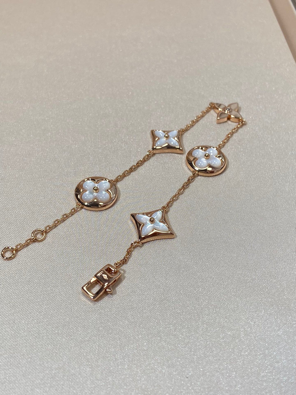 ¡®Star¡¯STAR AND SUN 5 MOTIF MOP PINK GOLD BRACELET