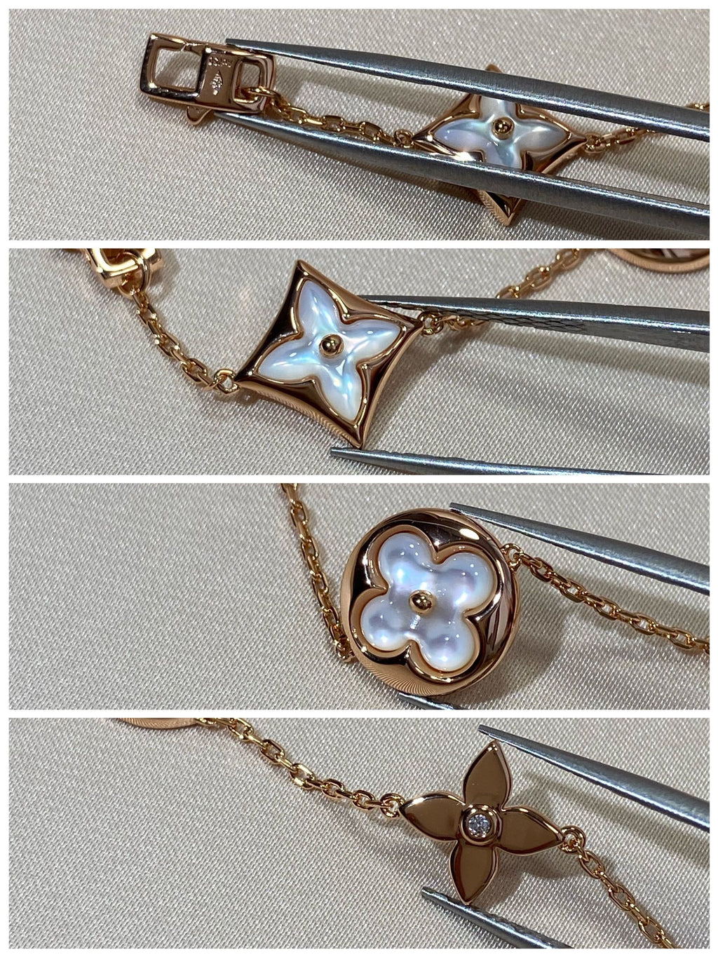 ¡®Star¡¯STAR AND SUN 5 MOTIF MOP PINK GOLD BRACELET