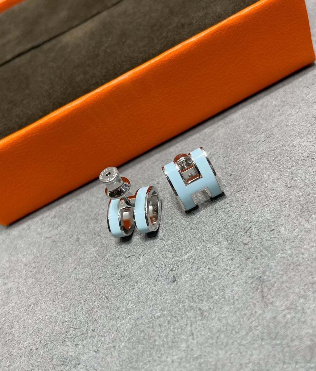 ¡®Star¡¯POP H SKY BLUE STUD EARRINGS