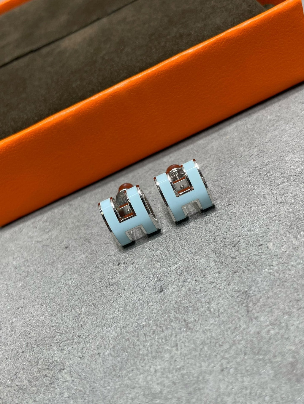 ¡®Star¡¯POP H SKY BLUE STUD EARRINGS