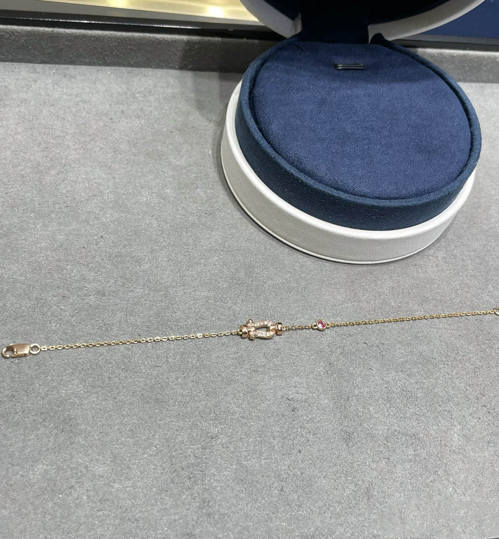 ¡®Star¡¯FORCE 10 DIAMOND CHAIN LINK PINK GOLD BRACELET