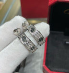 ¡®Star¡¯LOVE CERAMIC DIAMOND PAVED SILVER EARRINGS