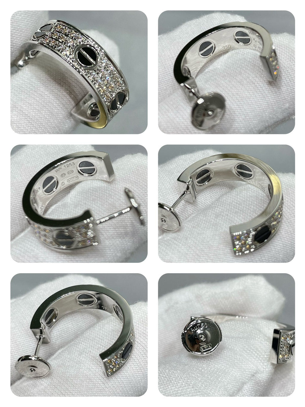 ¡®Star¡¯LOVE CERAMIC DIAMOND PAVED SILVER EARRINGS