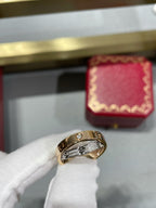 ¡®Star¡¯LOVE PINK GOLD SILVER DIAMOND DOUBLE RING