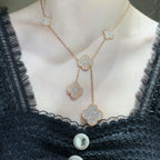 ¡®Star¡¯CLOVER 6 MOTIF DIAMOND PAVED NECKLACE