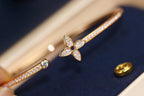 ¡®Star¡¯IDYLLE PINK GOLD OPEN BRACELET DIAMOND PAVED