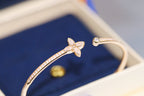 ¡®Star¡¯IDYLLE PINK GOLD OPEN BRACELET DIAMOND PAVED